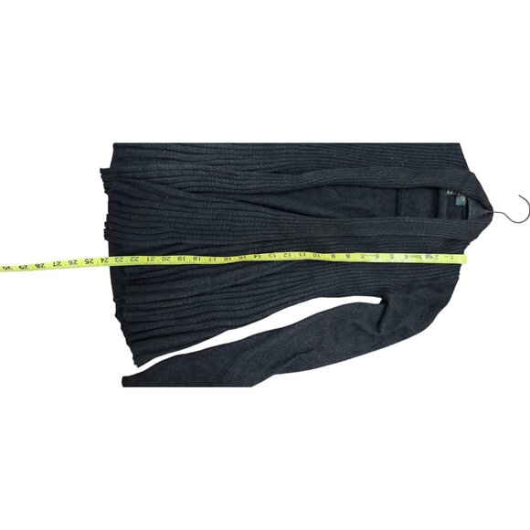 Cashmere Charter Club Luxury Pleated Open-Front Cardigan (Deep Black, XS) - Picture 9 of 12